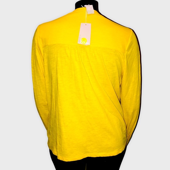 Boden Rachel Tie Neck Button-up Jersey Shirt Maize Yellow - Size US 16 - Picture 6 of 12